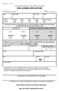 Annual Dog License App Form-Fillable 09.2025