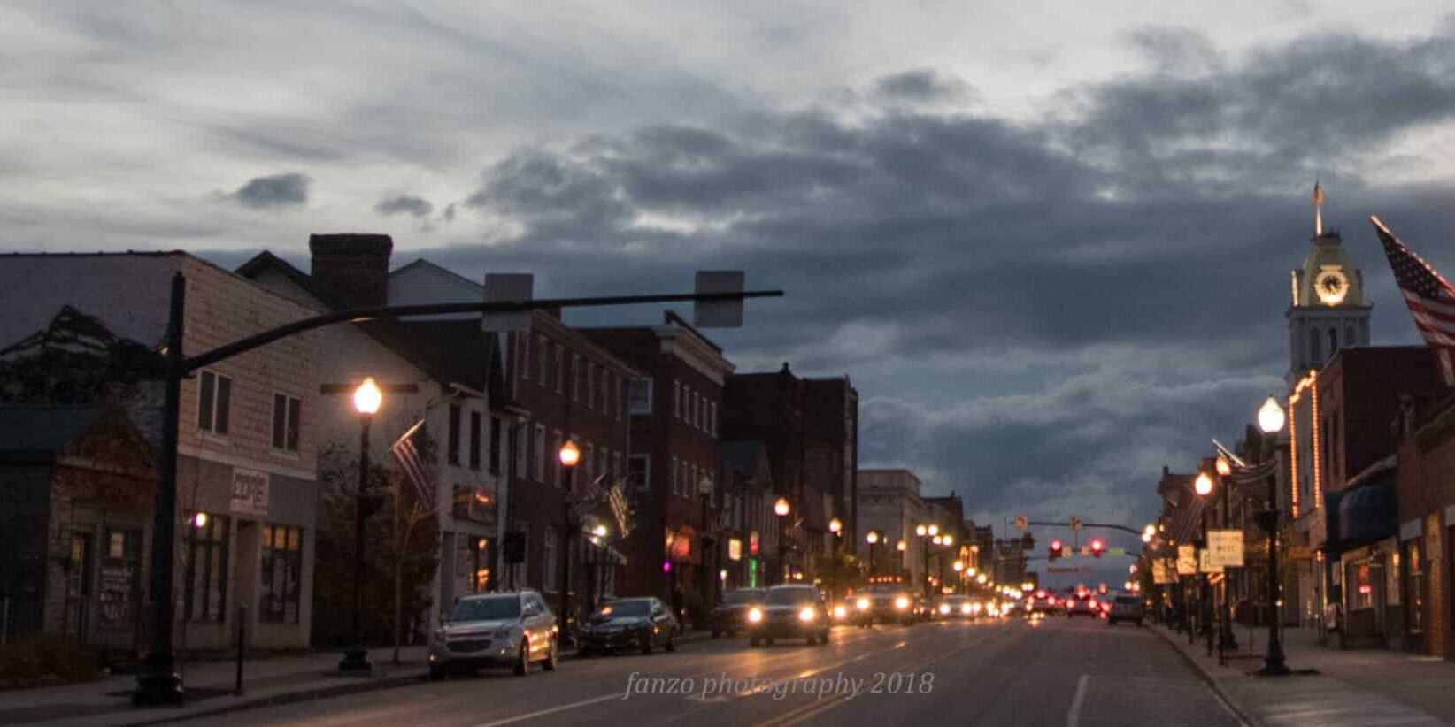 Indiana County PA street view night