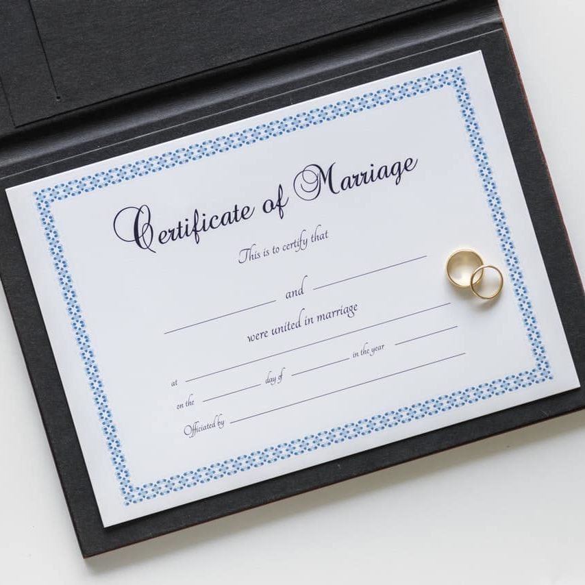 services: Certificate of Marriage